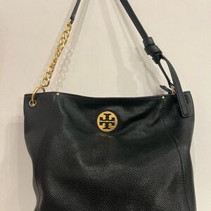 Tory Burch Black and Gold Shoulder Bag